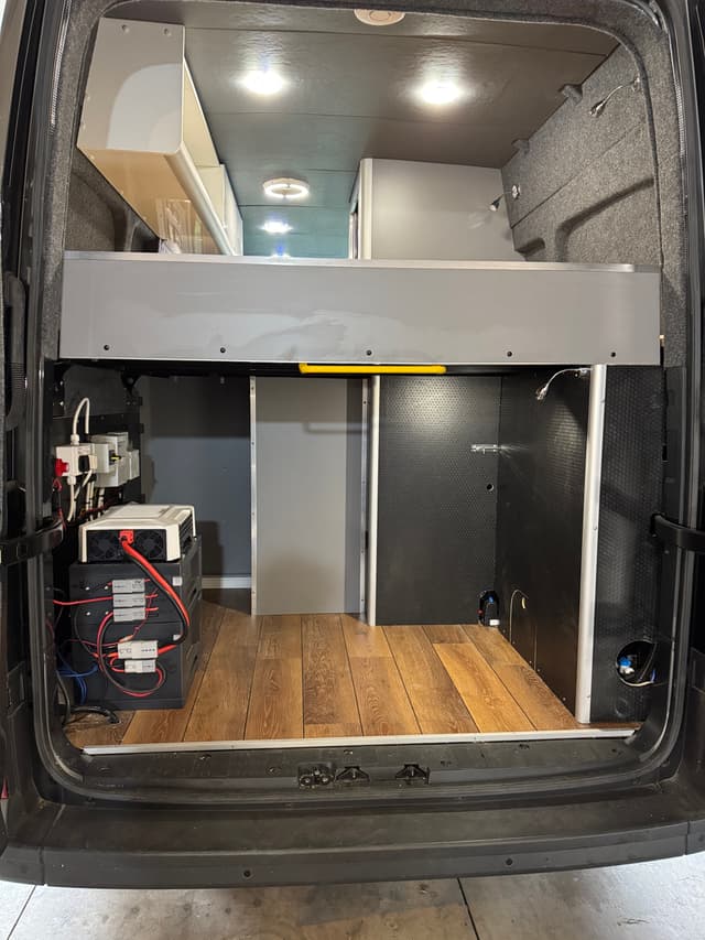 Camper van rear storage and interior fit-out